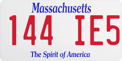 MA license plate 144IE5