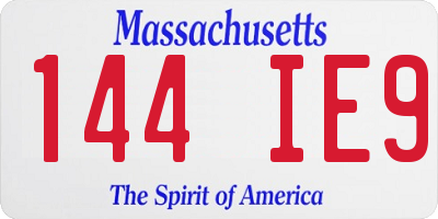 MA license plate 144IE9