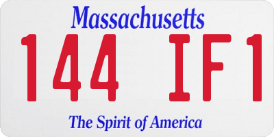 MA license plate 144IF1