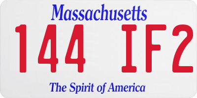 MA license plate 144IF2