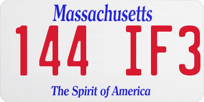 MA license plate 144IF3