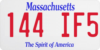MA license plate 144IF5