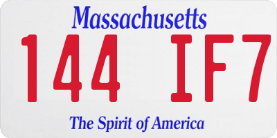 MA license plate 144IF7