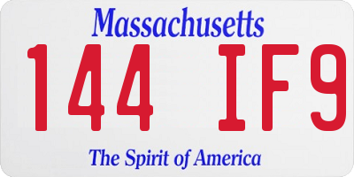 MA license plate 144IF9