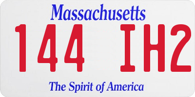 MA license plate 144IH2