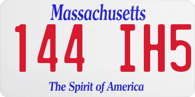 MA license plate 144IH5