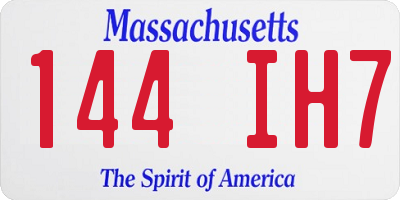 MA license plate 144IH7