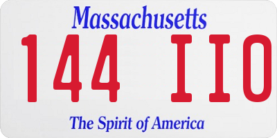 MA license plate 144II0