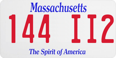 MA license plate 144II2