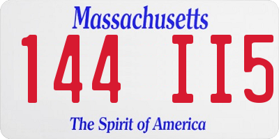 MA license plate 144II5