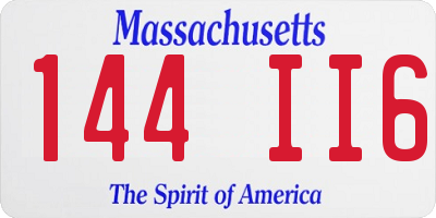 MA license plate 144II6