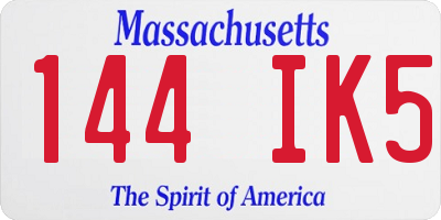 MA license plate 144IK5