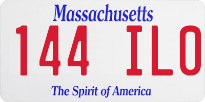 MA license plate 144IL0