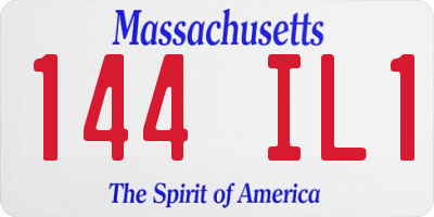 MA license plate 144IL1
