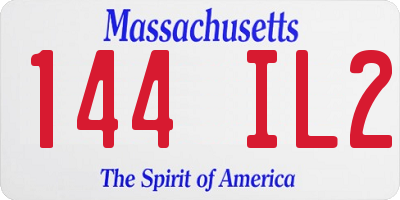 MA license plate 144IL2