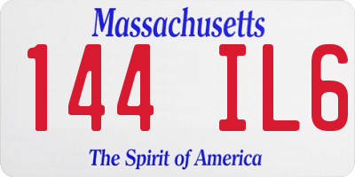 MA license plate 144IL6