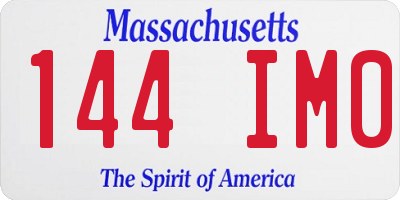 MA license plate 144IM0