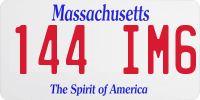 MA license plate 144IM6