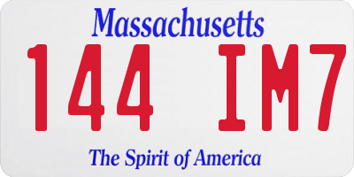MA license plate 144IM7