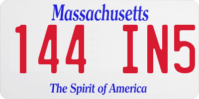 MA license plate 144IN5