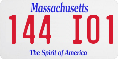 MA license plate 144IO1
