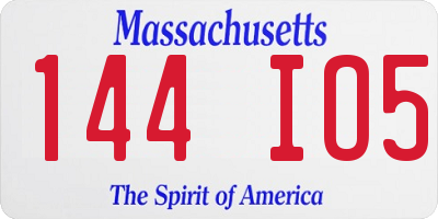 MA license plate 144IO5