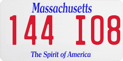MA license plate 144IO8