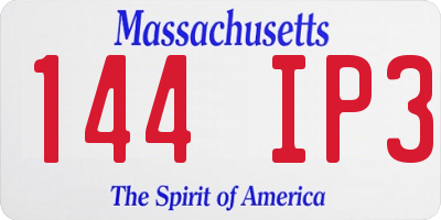 MA license plate 144IP3