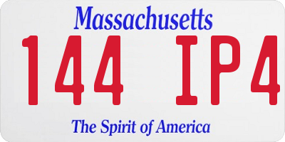 MA license plate 144IP4