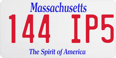 MA license plate 144IP5