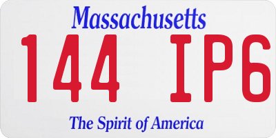 MA license plate 144IP6