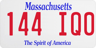 MA license plate 144IQ0