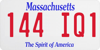 MA license plate 144IQ1
