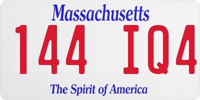 MA license plate 144IQ4