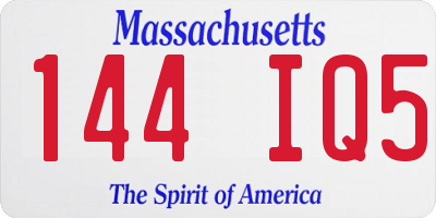 MA license plate 144IQ5
