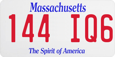 MA license plate 144IQ6
