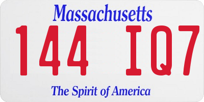 MA license plate 144IQ7