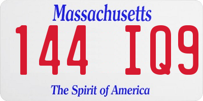 MA license plate 144IQ9