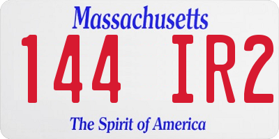 MA license plate 144IR2