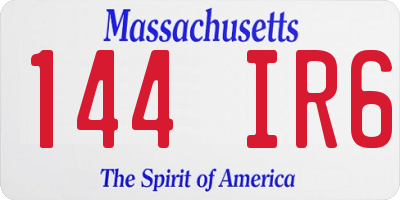 MA license plate 144IR6
