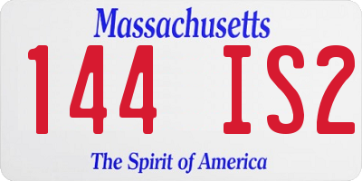 MA license plate 144IS2