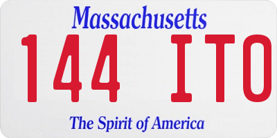 MA license plate 144IT0