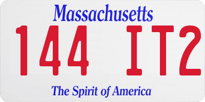 MA license plate 144IT2