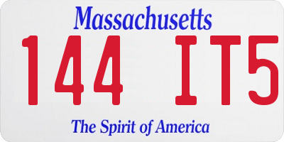 MA license plate 144IT5