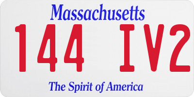 MA license plate 144IV2
