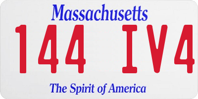 MA license plate 144IV4