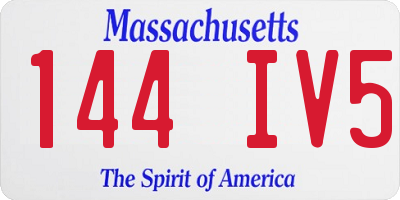 MA license plate 144IV5