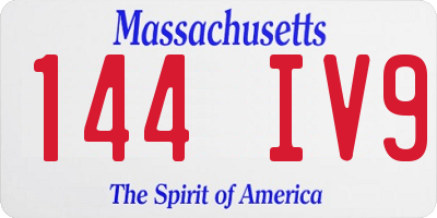 MA license plate 144IV9
