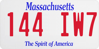 MA license plate 144IW7