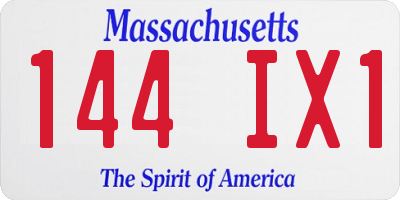 MA license plate 144IX1